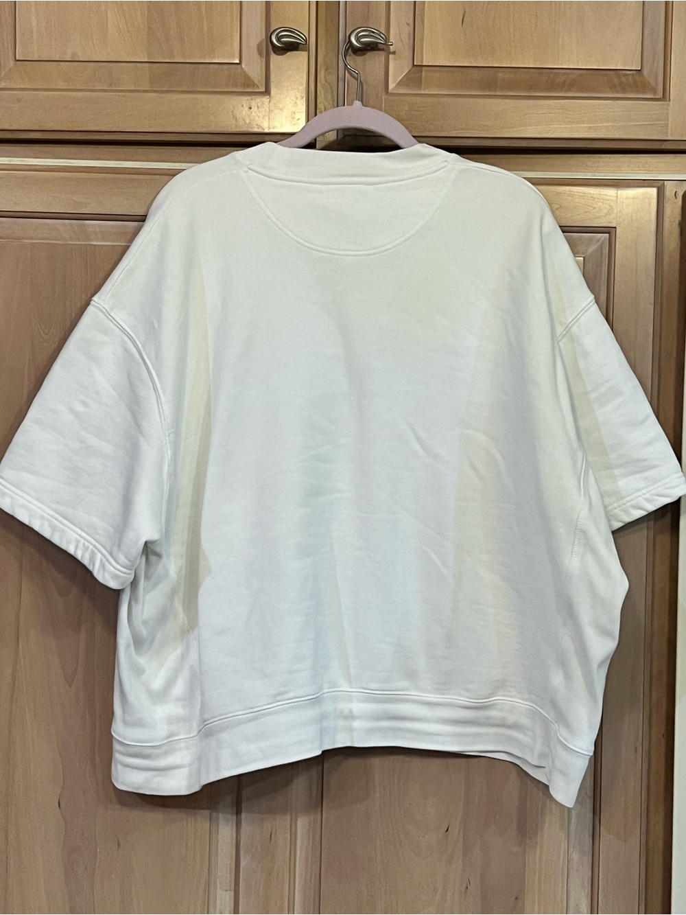 ANINE BING SHORT SLEEVED CREWNECK SWEATSHIRT WITH A DISTRESSED LOGO SIZE LARGE - Picture 2 of 8